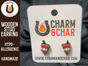 Soda Wood Stud Earrings - Fast Food Fashion Earring - Stud Earring - Charm and Char
